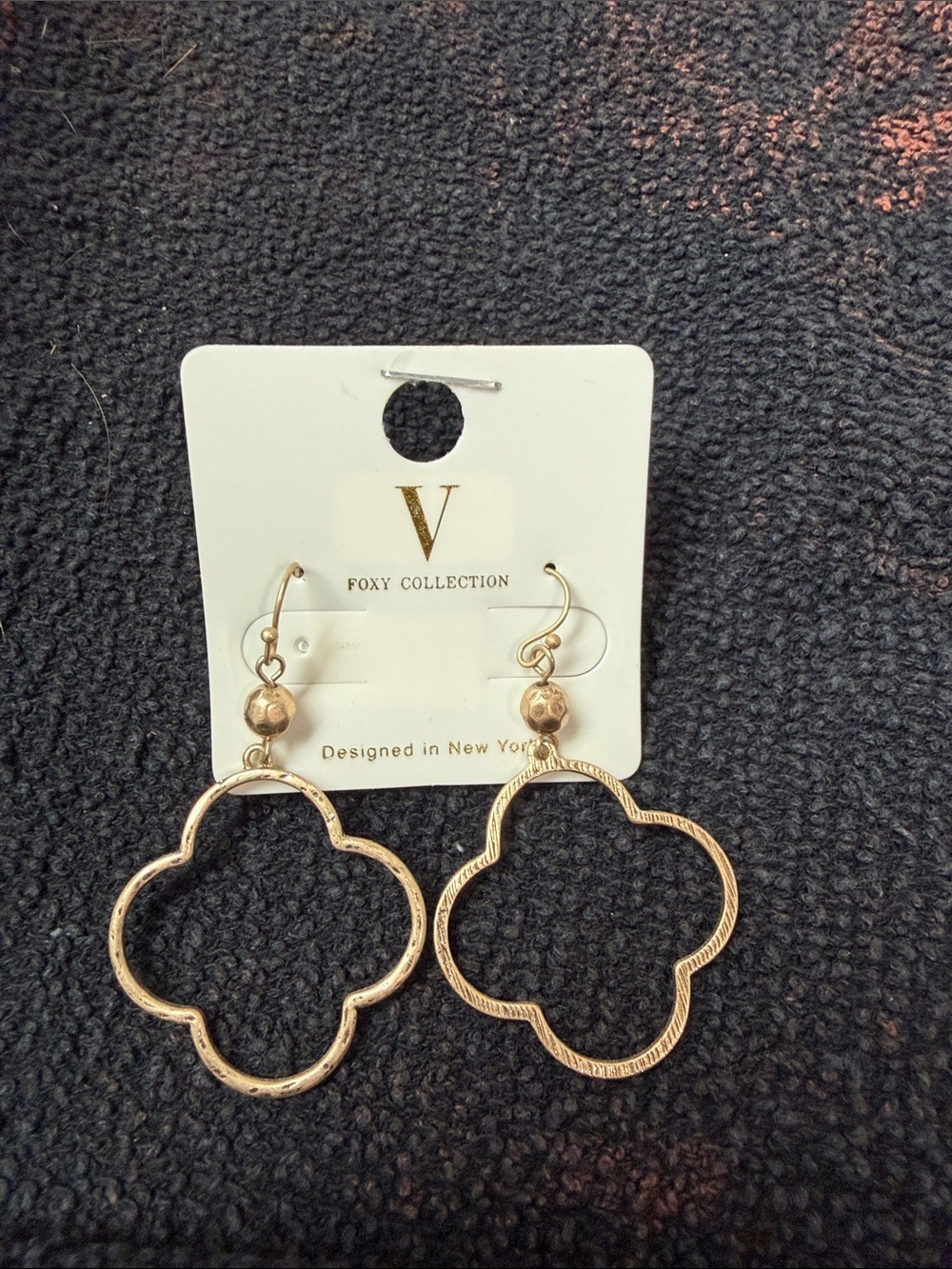 Gold Clover Hoop Earrings